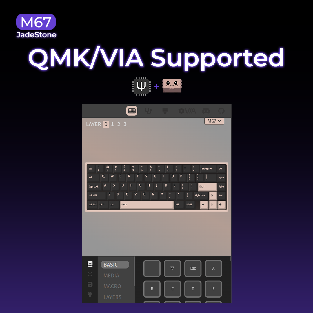XVX M67 JadeStone Mechanical Keyboard (Interstellar Black)