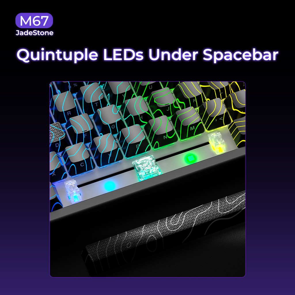 XVX M67 JadeStone Mechanical Keyboard (Interstellar Black)