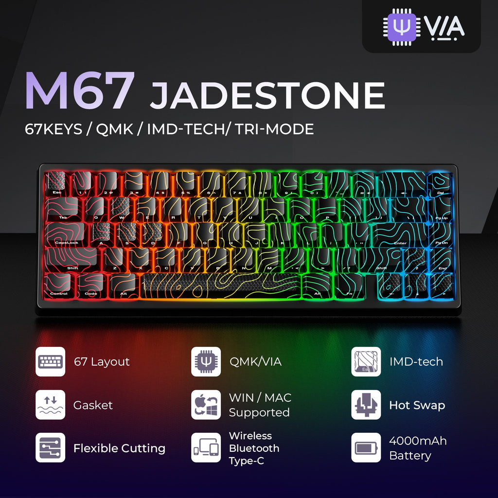 XVX M67 JadeStone Mechanical Keyboard (Interstellar Black)