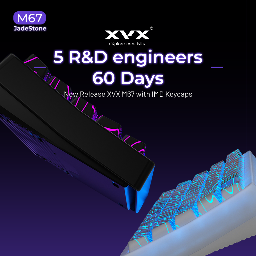 XVX M67 JadeStone Mechanical Keyboard (Interstellar Black)