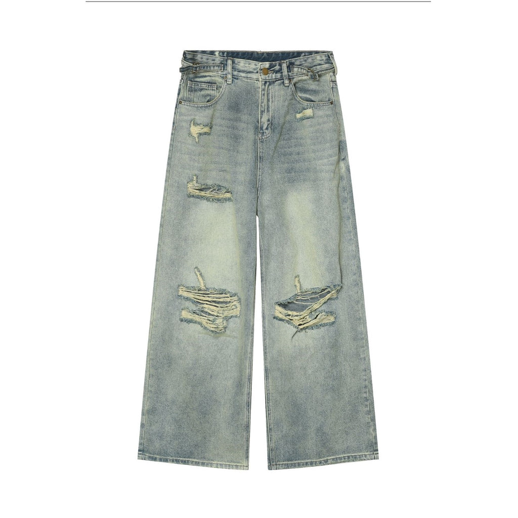 Men's Distressed Wide Leg Jeans