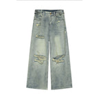 Men's Distressed Wide Leg Jeans