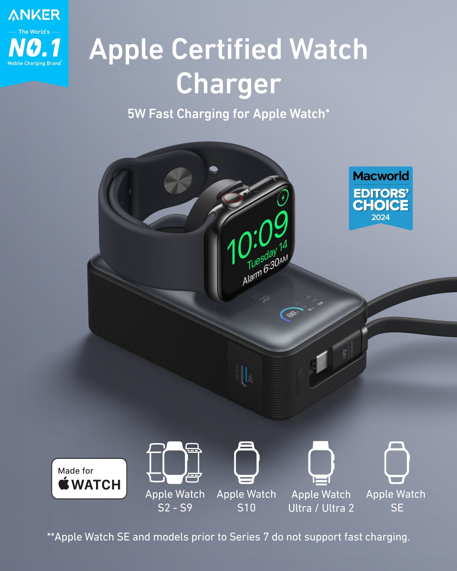 Anker MagGo Power Bank (10K, 35W, For Apple Watch