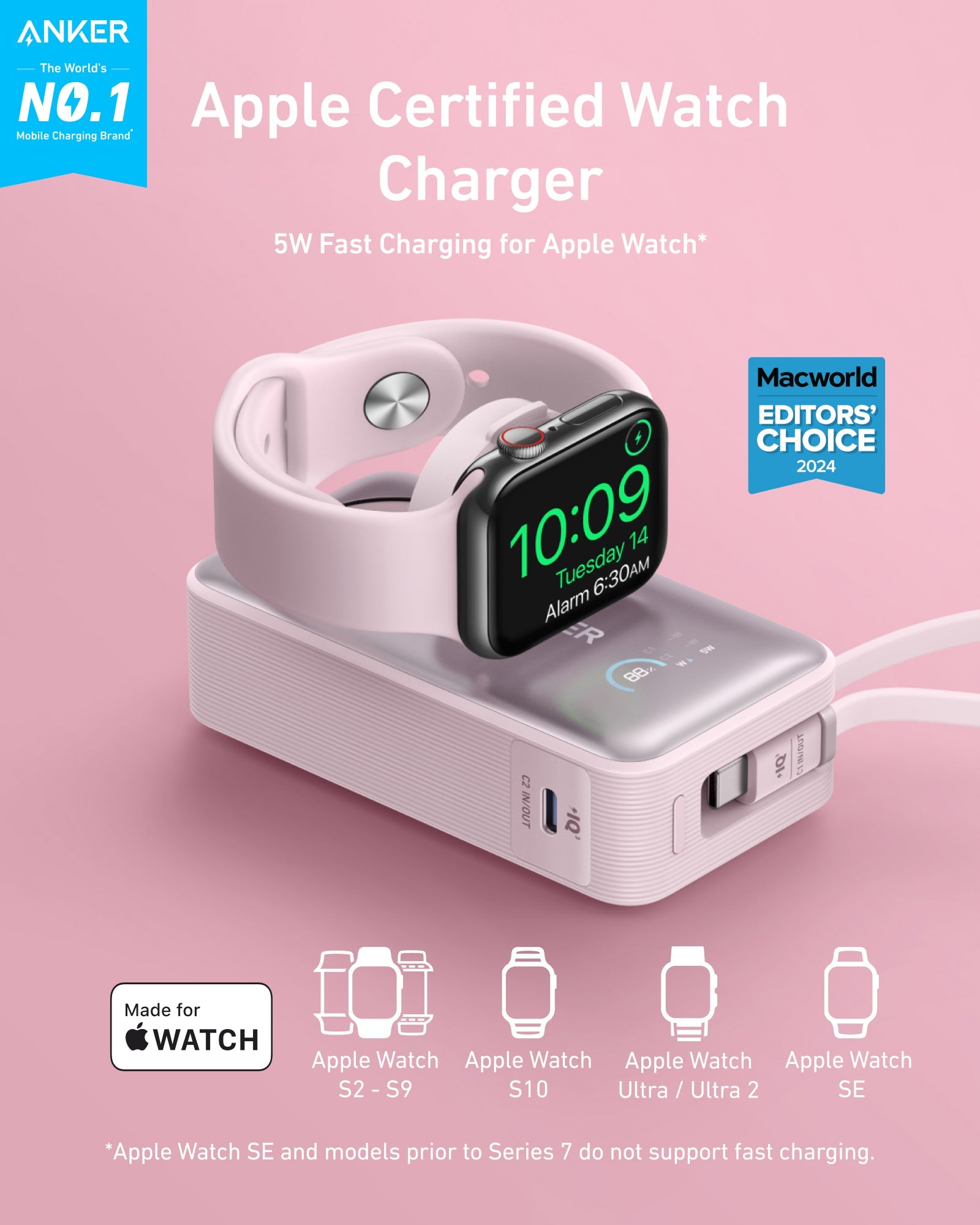 Anker MagGo Power Bank (10K, 35W, For Apple Watch
