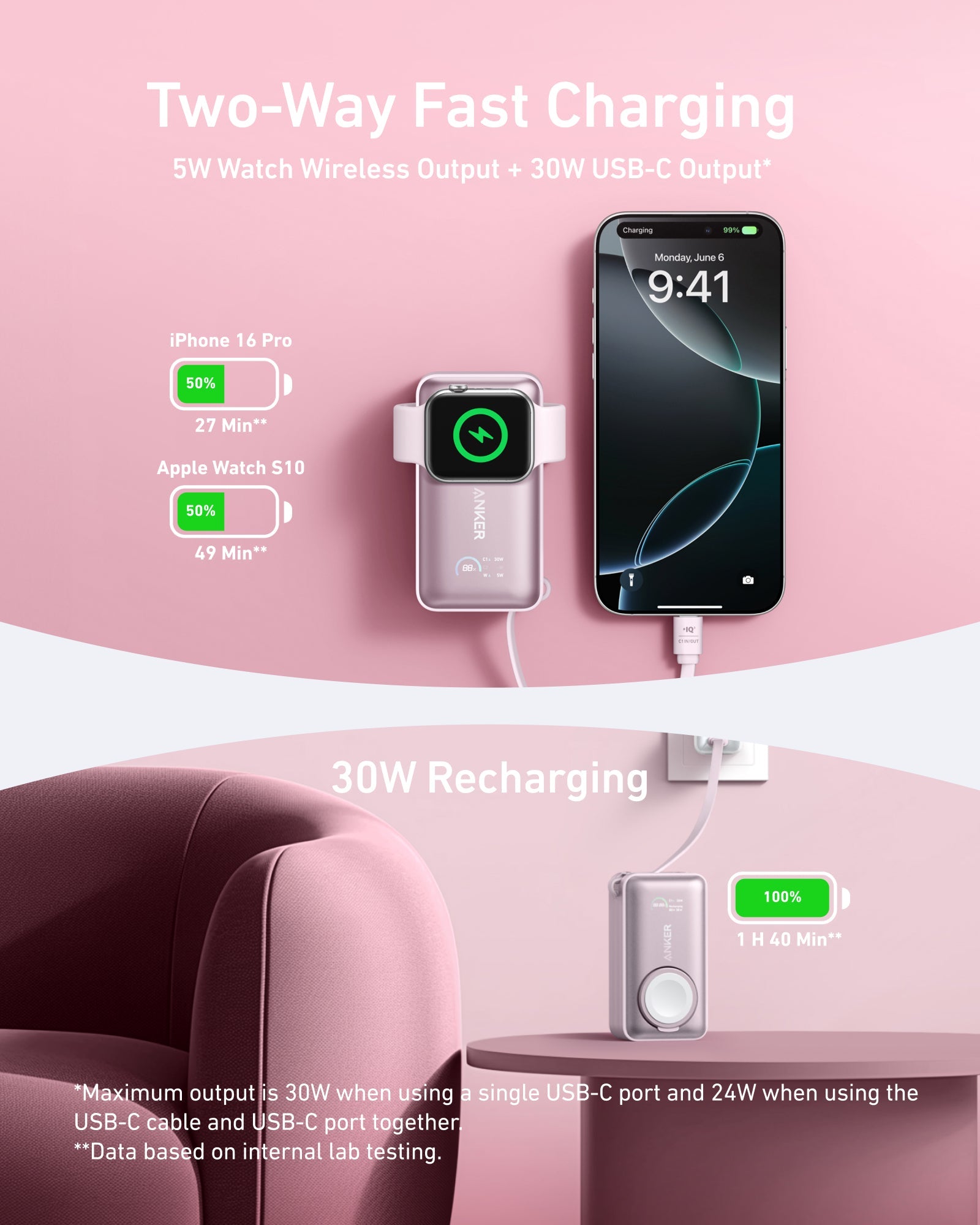 Anker MagGo Power Bank (10K, 35W, For Apple Watch