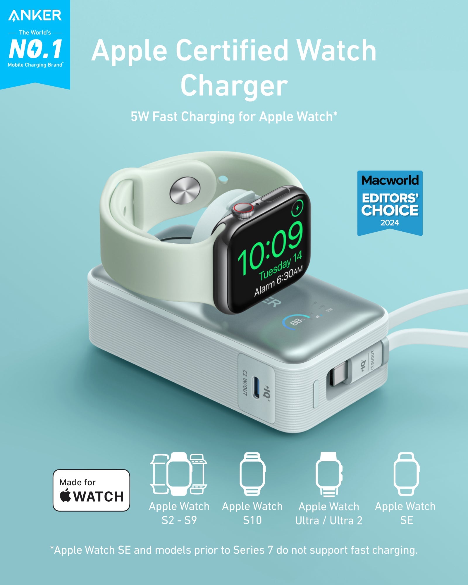 Anker MagGo Power Bank (10K, 35W, For Apple Watch