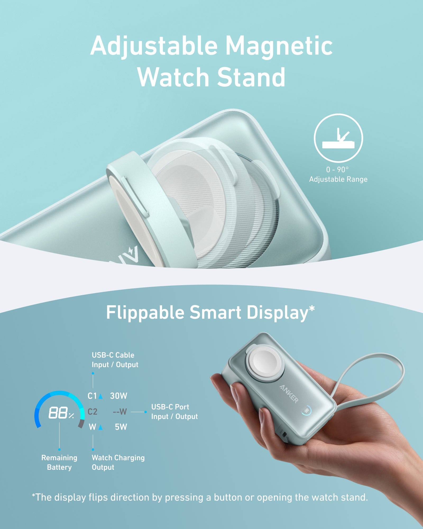 Anker MagGo Power Bank (10K, 35W, For Apple Watch