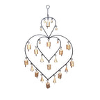 Double Heart Chime hanging brass bells for wall decor