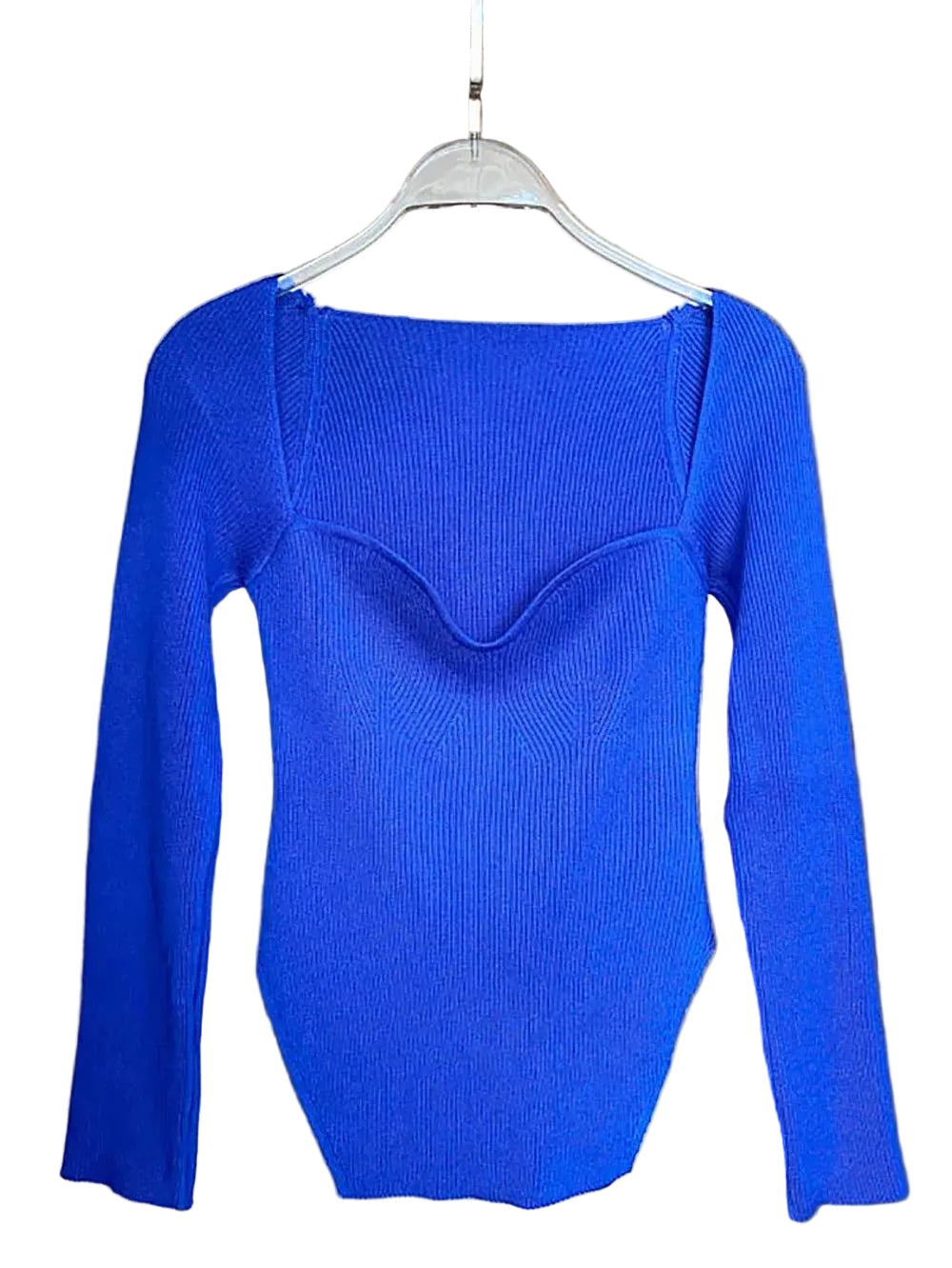 Square Collar Irregular Long Sleeve Woman Sweaters | NCS