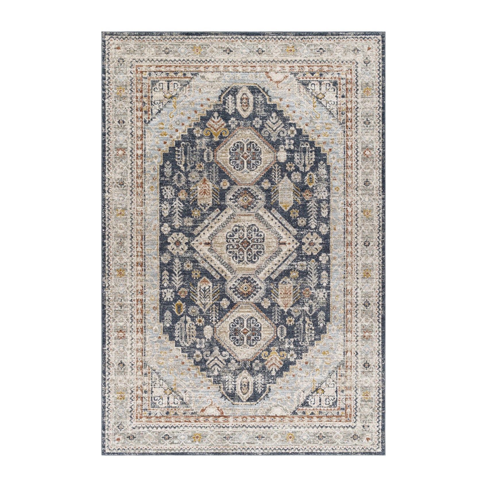 Kouta Beige & Navy Area Rug
